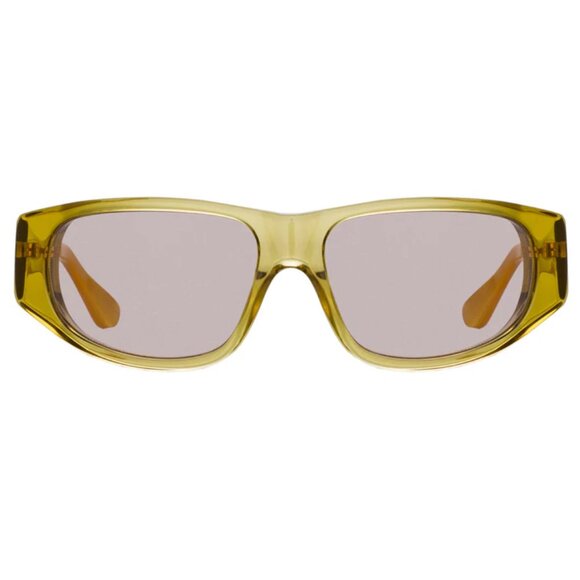 Dries Van Noten X Linda Farrow D-Frame Yellow/Lilac Sunglasses - Picture 1 of 4